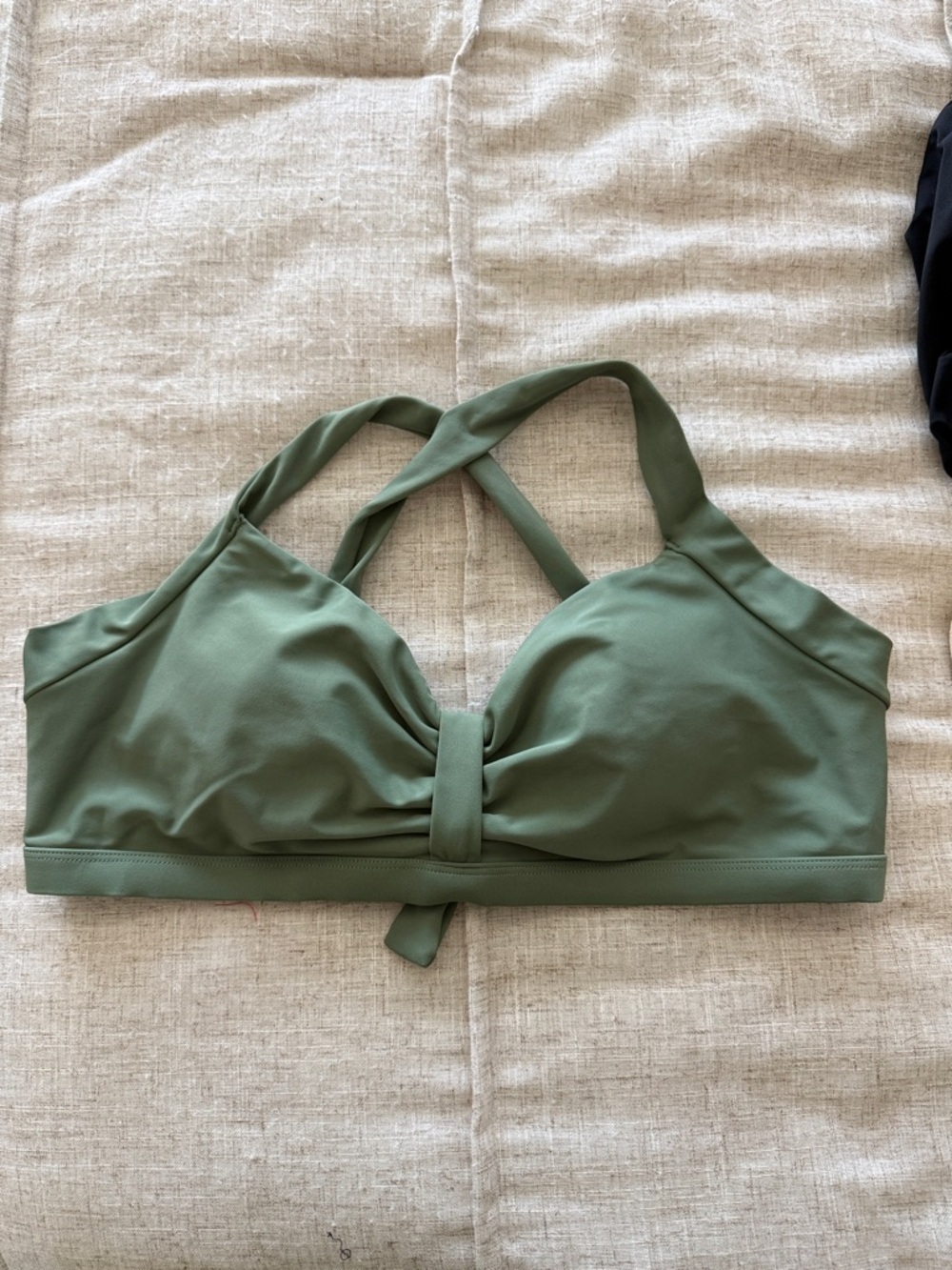 Amazon Olive Green Twist-Front Bikini Top